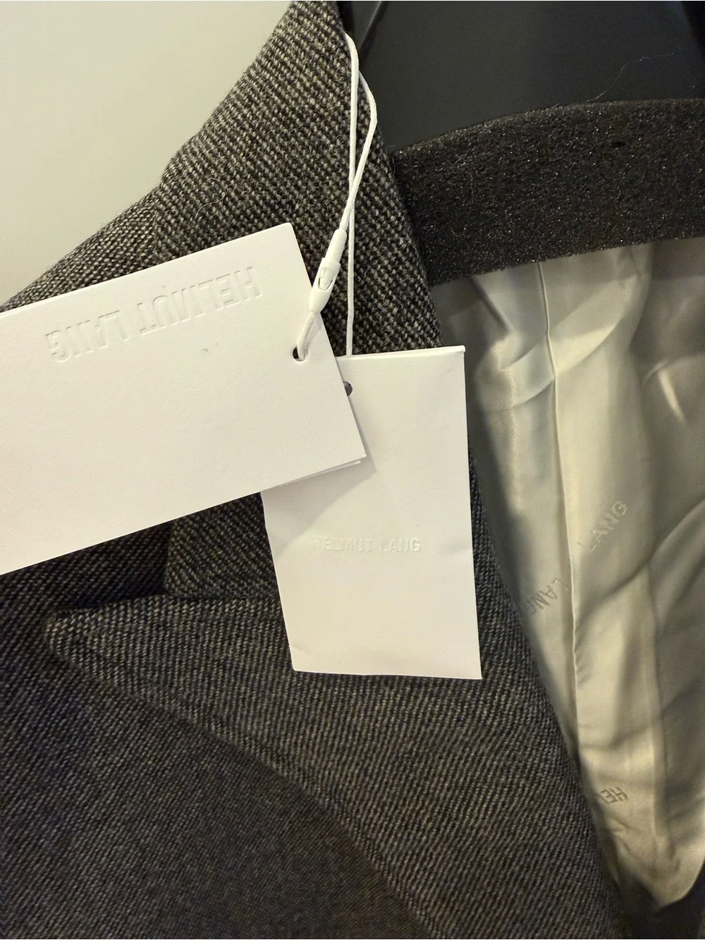 Helmut Lang Men's Gray Double-Breasted Wool Blazer